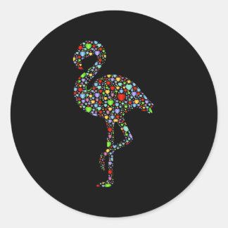 Flamingo Hearts Silhouette Lover Geschenke Runder Aufkleber