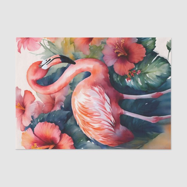 Flamingo Hibiskus Seidenpapier (Vorderseite)