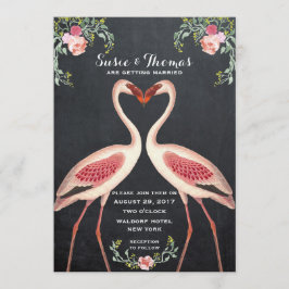 Flamingo Hochzeit Einladung Chalkboard