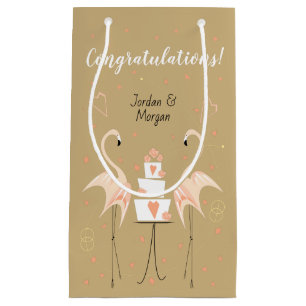 Flamingo Hochzeit Herzlichen Glückwunsch! Namen Kleine Geschenktüte