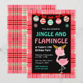 Flamingo Holiday Birthday Party Einladung