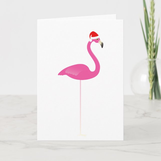 Flamingo Holiday Faltkarte Feiertagskarte (Vorderseite)