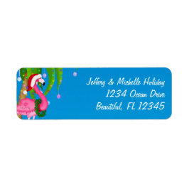 Flamingo Holiday Palm Tree Beach Weihnachtsadresse