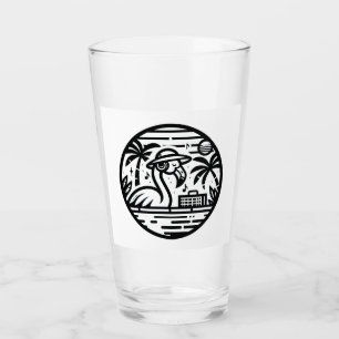 Flamingo Hören auf Musik - Tropische Kill Wibes Glas