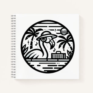 Flamingo Hören auf Musik - Tropische Kill Wibes Notizbuch
