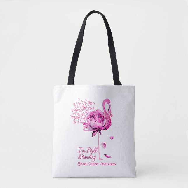 Flamingo I bin immer noch Stehend Breast Cancer Aw Tasche (Vorderseite)