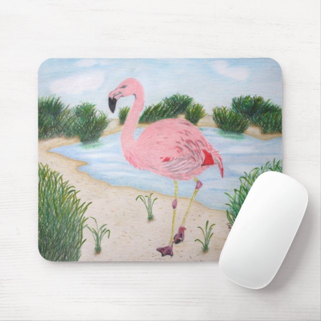 Flamingo im Marsh Mousepad (Mit Mouse)