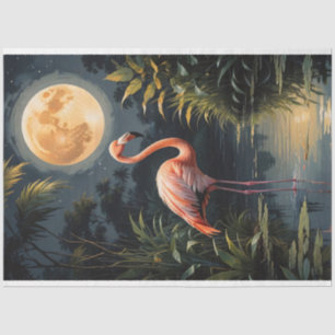 Flamingo im Mondlicht-Dekoupage Seidenpapier