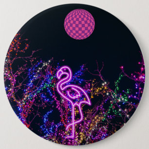 Flamingo im Party des Tanzes. Button