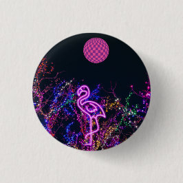 Flamingo im Party des Tanzes. Button