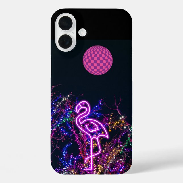 Flamingo im Party des Tanzes. iPhone 16 Plus Hülle (Rückseite)