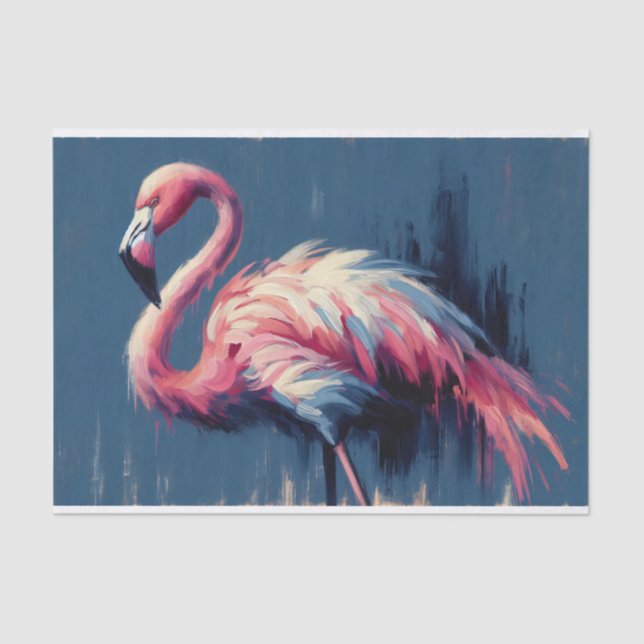Flamingo Impressionismus Malerei Decoupage Seidenpapier (Vorderseite)