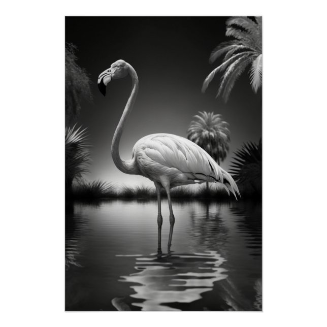 Flamingo in a Pool Poster (Vorderseite)