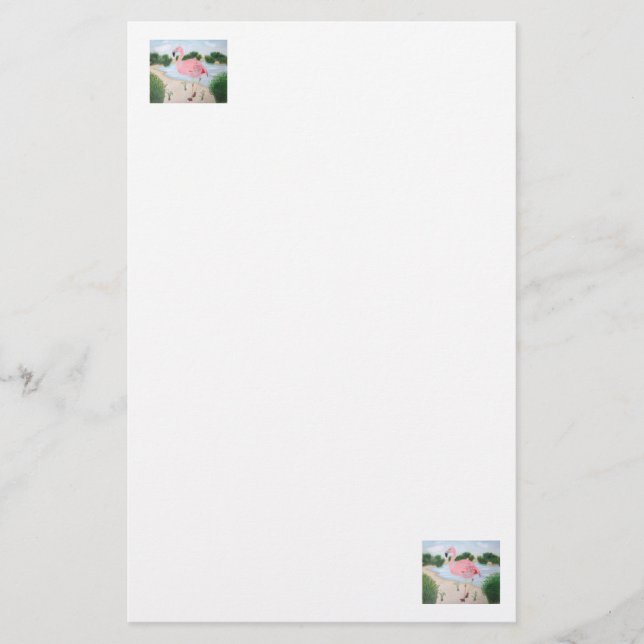 Flamingo in der Marsh Stationery Briefpapier (Vorderseite)