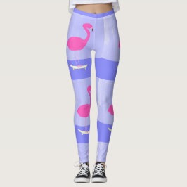 Flamingo in der Skateboardmalerei Kunst Leggings