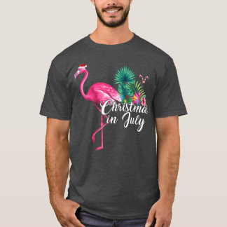 Flamingo in der Weihnachtsmannmütze Weihnachten im T-Shirt