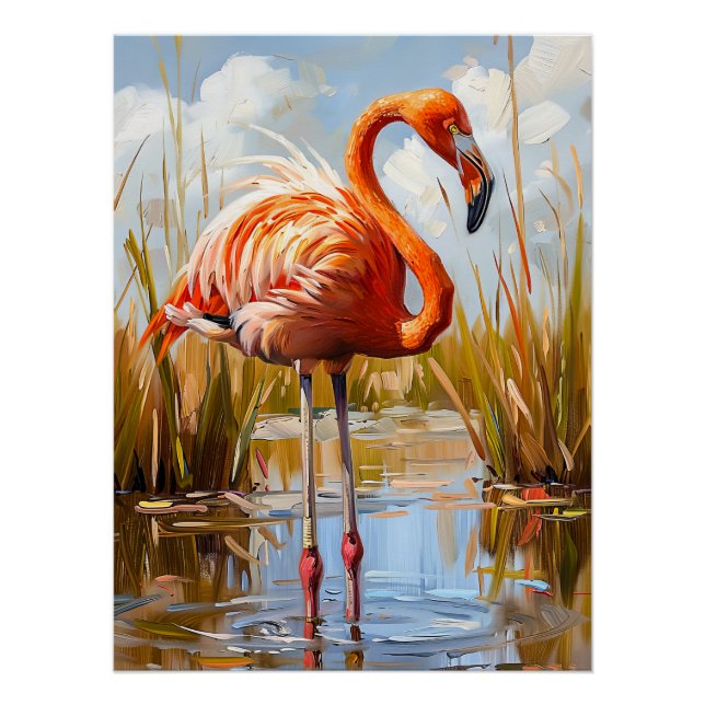 Flamingo in der Wildnis Poster (Vorderseite)