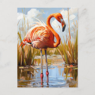 Flamingo in der Wildnis Postkarte