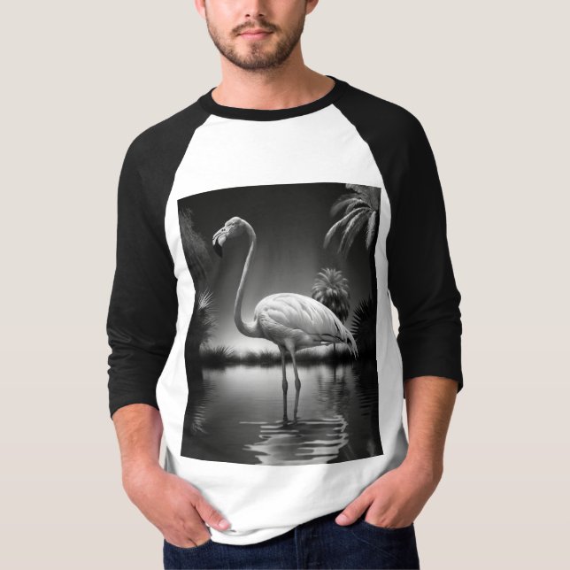 Flamingo in einem Pool T-Shirt (Vorderseite)