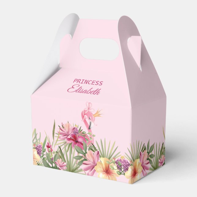 Flamingo in tropischen Blume Geschenkschachtel (Vorderseite)