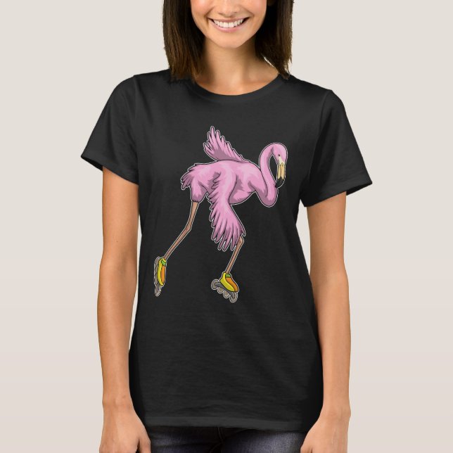 Flamingo Inline Skaten Roller Skate T-Shirt (Vorderseite)