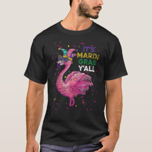 Flamingo Jester Hat Beads Maske Es ist Mardi Gras T-Shirt