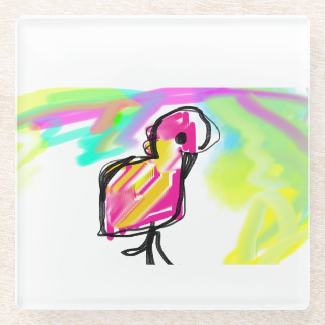 Flamingo joy glasuntersetzer (Vorderseite)