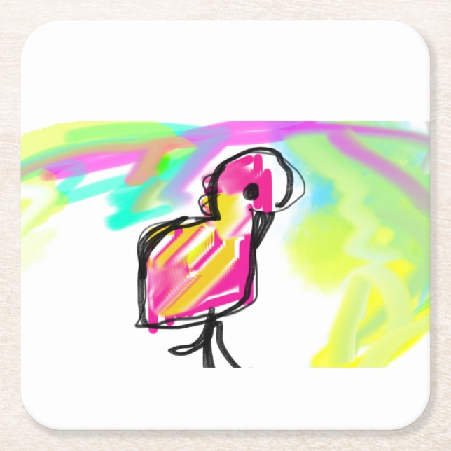Flamingo joy rechteckiger pappuntersetzer (Vorderseite)