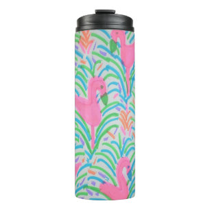 Flamingo Jungle Party Thermal Tumbler Thermosbecher