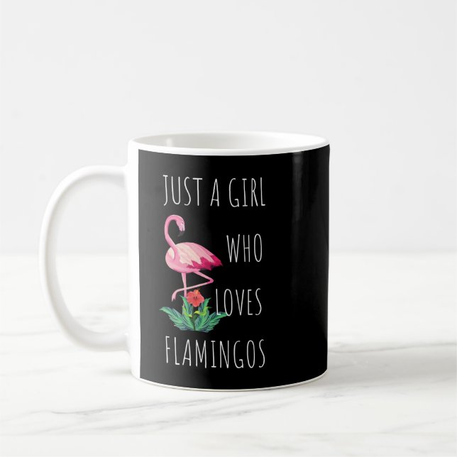flamingo Just a Girl who loves Flamingos gift cute Kaffeetasse (Links)
