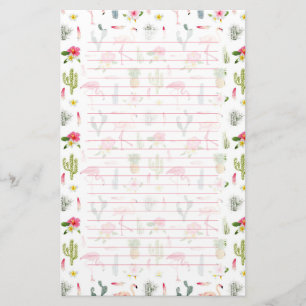 Flamingo-Kaktus-Ananas-Hibiskus-Muster Briefpapier