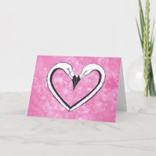 Flamingo Kiss Herz, Liebe Geschenke Feiertagskarte
