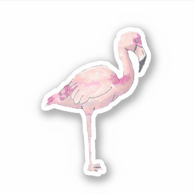 Flamingo, kleiner Vinyl Sticker (Vorderseite)