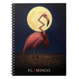 Flamingo Krawatte gothic Surrealismus Notizblock