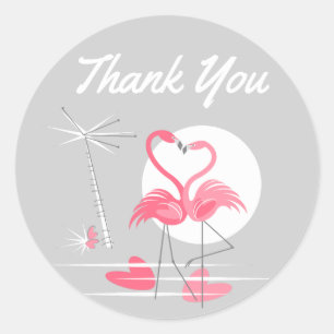 Flamingo Liebe Aufkleber Vielen Dank für Ihre Umsi