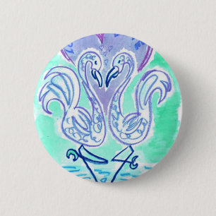 Flamingo Liebe (blau) Button