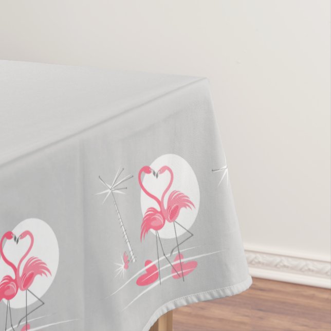 Flamingo Liebe Border tablecloth 60x84 Tischdecke (Beispiel)