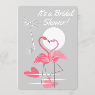 Flamingo Liebe Brautparty vertikal Einladung