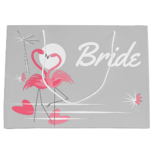 Flamingo Liebe Bridge Geschenktasche groß Große Geschenktüte