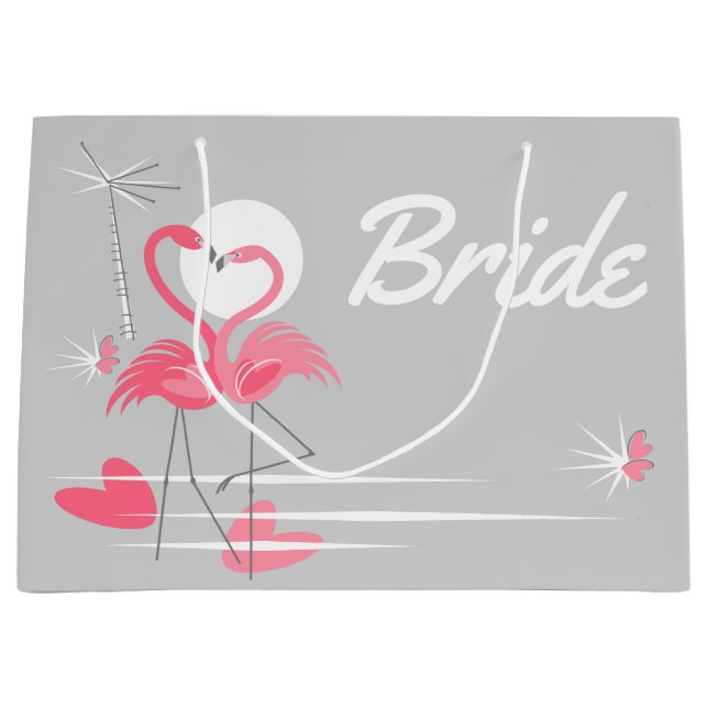 Flamingo Liebe Bridge Geschenktasche groß Große Geschenktüte (Vorderseite)