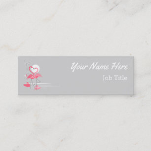 Flamingo Liebe Business-Card-Seitentext Mini Visitenkarte