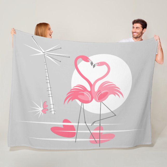Flamingo Liebe Fleece Decke groß horizontal (Beispiel)