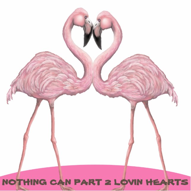 Flamingo-Liebe Freistehende Fotoskulptur (Vorne)