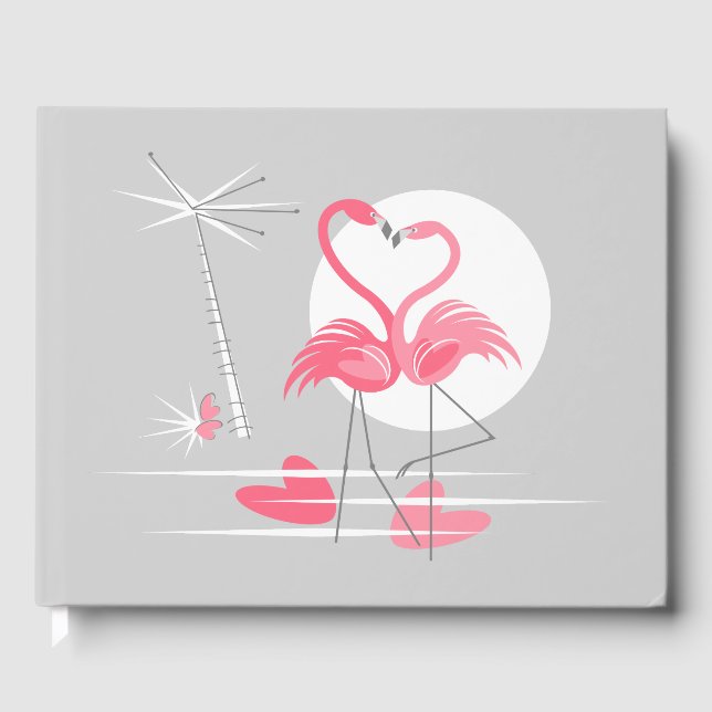 Flamingo Liebe Gästebuch (Vorderseite)