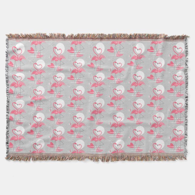 Flamingo-Liebe Gefleckte Wurfdecke Decke (Vorderseite)