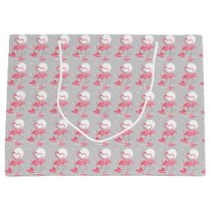 Flamingo Liebe Geschenktasche groß gefliest Große Geschenktüte