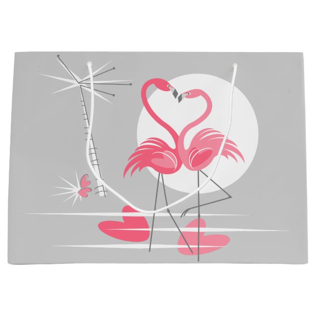 Flamingo Liebe Geschenktasche groß Große Geschenktüte (Vorderseite)
