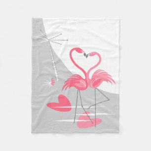 Flamingo Liebe Große Mond Fleece kleine Decke