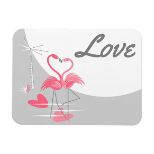 Flamingo Liebe Große Mond Liebe flexibler Magnet