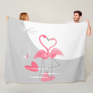 Flamingo Liebe Große Moon Fleece groß horizontal